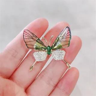 Butterfly Themed Fashion Enamel Crystal Brooch